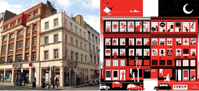 What Foyles looks like today and an artist's impression of what the new store will look like.