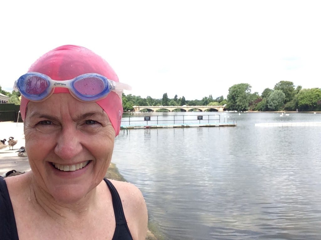 Mary-Rose at the Serpentine during another London swimming jaunt