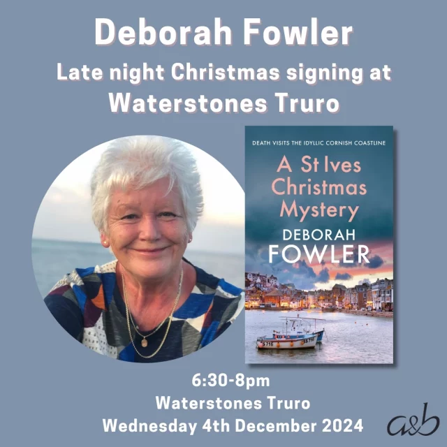 ✨Today✨

Get down to @waterstonestru for some late night Christmas shopping and the chance to meet Deborah Fowler. She will be signing stock of her latest Christmas novel, A St Ives Christmas Mystery.
 
This is a non-ticketed event. Simply turn up to get your copy signed! For more information, visit the Waterstones website.