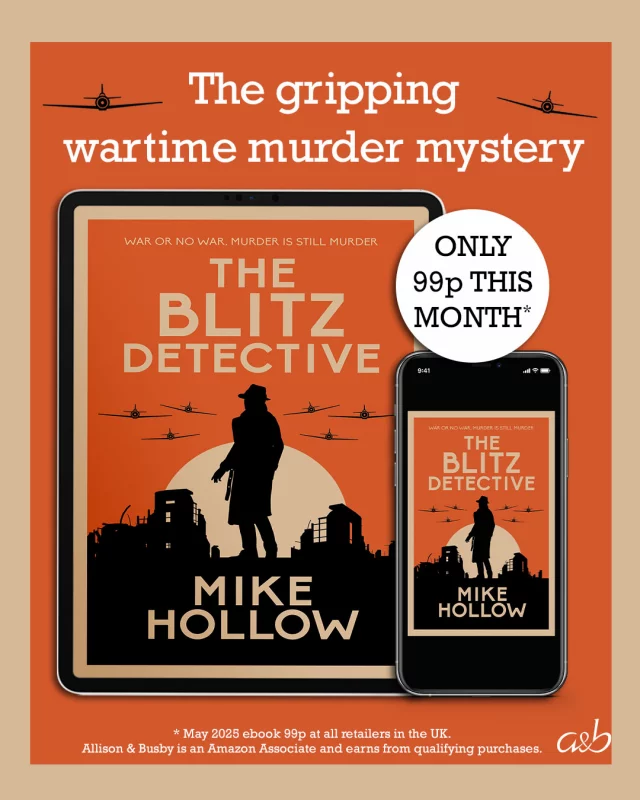 'This is A-grade crime fiction' Lee Child

The Blitz Detective by Mike Hollow is the first in the gripping wartime mystery series and is our May eBook of the Month - just 99p right now.

Get your copy via the link in our bio.

Saturday 7th September, 1940. The sun is shining, and in the midst of the good weather Londoners could be mistaken for forgetting their country was at war – until the familiar wail of the air-raid sirens heralds an enemy attack. The Blitz has started, and normal life has abruptly ended – but crime has not.
That night a man’s body is discovered in an unmarked van in the back streets of West Ham. When Detective Inspector John Jago is called to the scene, he recognises the victim: local Justice of the Peace, Charles Villiers. The death looks suspicious, but then a German bomb obliterates all evidence. War or no war, murder is still murder, and it’s Jago’s job to find the truth.