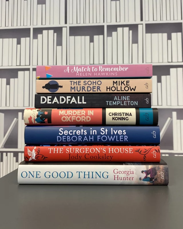 Happy publication day to our May books and their authors, out now:

📘A Match to Remember by @helenwritesit (£2 off on our website)
📘The Soho Murder by Mike Hollow
📘Deadfall by Aline Templeton (£2 off on our website)
📘Secrets in St Ives by Deborah Fowler
📘The Surgeon's House by @jodycooksleyauthor (50% off on our website)
📘One Good Thing by @georgiahunter 

Visit our website via the link in our bio.