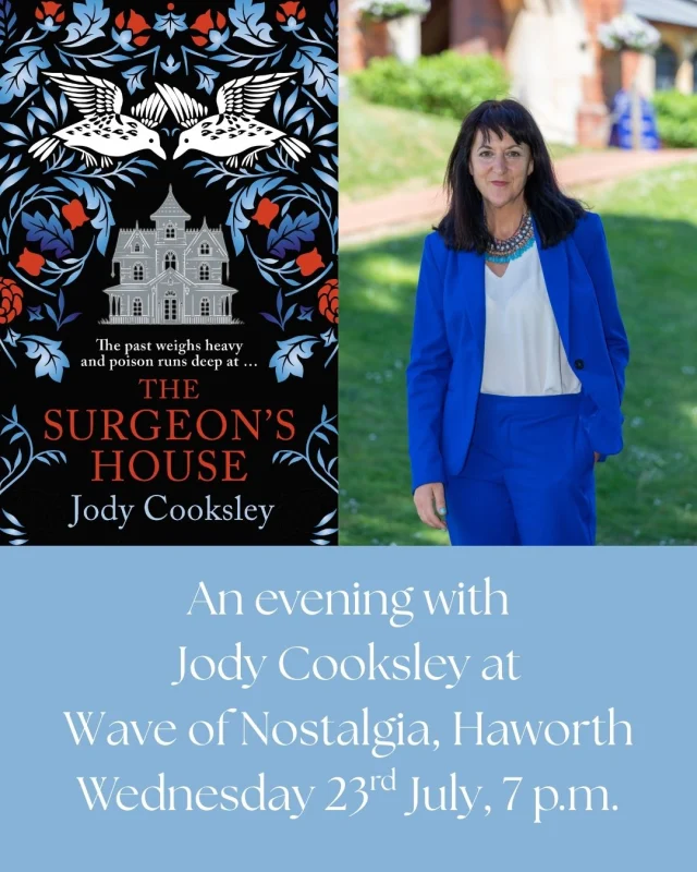 Fans of the Gothic, don't miss out on an evening with @@jodycooksleyauthor  on the 23rd July. This is part of the Haworth Literary Festival’s gothic weekend, hosted @wave_of_nostalgia_haworth. 
Tickets for the event in person or via Zoom available from the link in our bio.